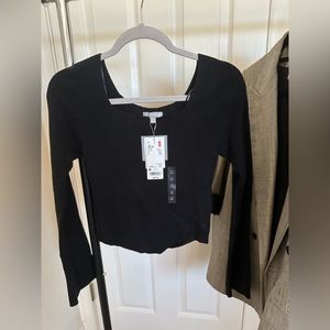 Uniqlo x Mame Kurogouchi knitted black top